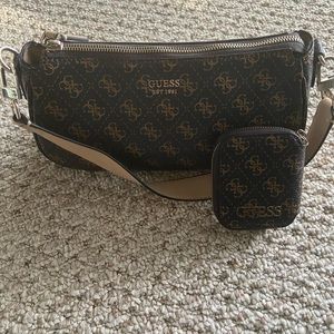 Guess Authentic Handbag With Matching Wallet